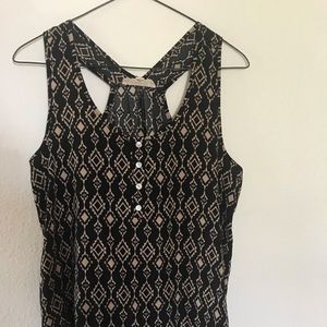 Black Aztec Print Top